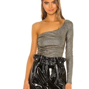 Stunning One-Shoulder Gold and Black Top